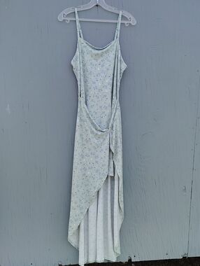 No Boundaries Womens Dress Size L(11-13) Mint Green Floral Squareneck ThinStraps